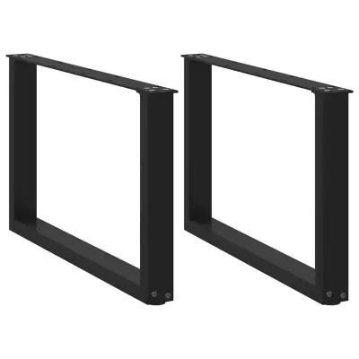 vidaXL Noge za klubsko mizico v obliki črke U, 2 kosa, črne, 70 x (42-43) cm, jeklo