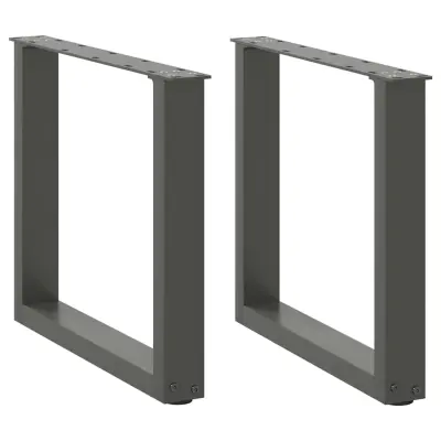 vidaXL Noge za klubsko mizico v obliki črke U 2 kosa antracit 50 x (42-43) cm jeklo