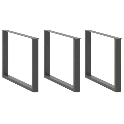 vidaXL Noge za jedilno mizo v obliki črke U, 2 kosa, antracitne, 100 x (72-73) cm, jeklo