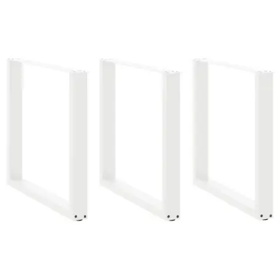 vidaXL Noge za jedilno mizo v obliki črke U, 3 kosi, bele barve, 80 x (72-73) cm, jeklo