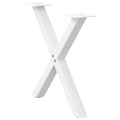 vidaXL Noge za klubsko mizico v obliki črke X, 2 kosa, bele, 60 x (42-43) cm, jeklo