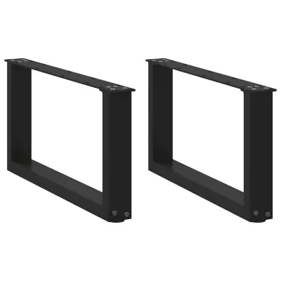 vidaXL Noge za klubsko mizico v obliki črke U, 2 kosa, črne, 60 x (30-31) cm, jeklo
