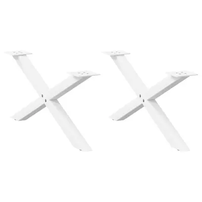 vidaXL Noge za klubsko mizico v obliki črke X, 2 kosa, bele, 70 x (30-31) cm, jeklo