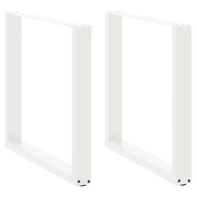 vidaXL Noge za jedilno mizo v obliki črke U, 2 kosa, bele barve, 80 x (72-73) cm, jeklo