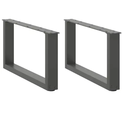 vidaXL Noge za klubsko mizico v obliki črke U 2 kosa antracitne 70 x (30-31) cm jeklo