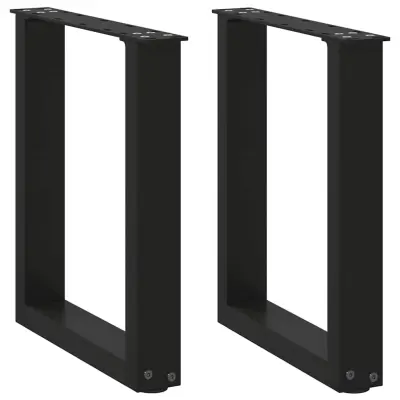 vidaXL Noge za klubsko mizico v obliki črke U, 2 kosa, črne, 38 x (42-43) cm, jeklo