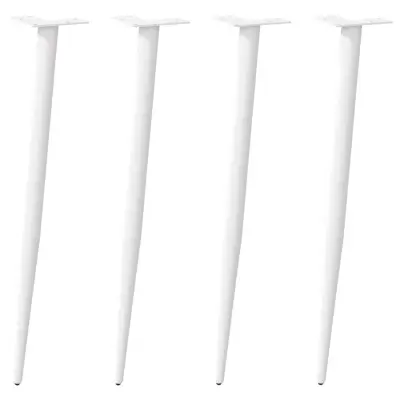 vidaXL Noge za konzolno mizico stožčaste oblike 4 kosi bele barve 72-73 cm jeklo