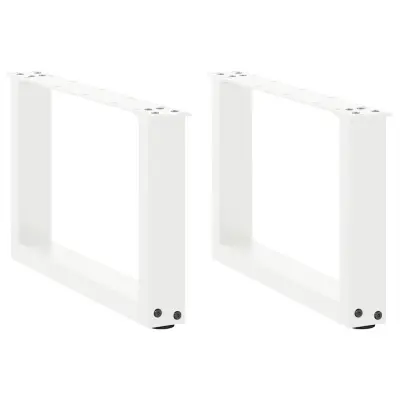 vidaXL Noge za klubsko mizico v obliki črke U, 2 kosa, bele barve, 50 x (30-31) cm, jeklo