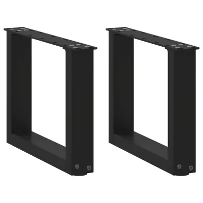 vidaXL Noge za klubsko mizico v obliki črke U, 2 kosa, črne, 30 x (30-31) cm, jeklo
