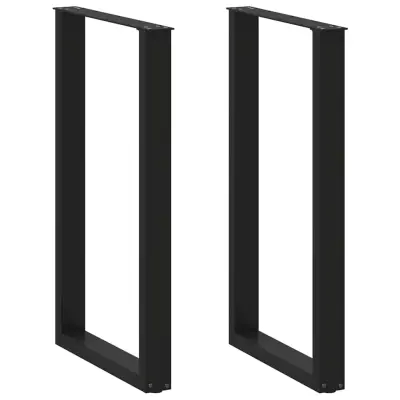 vidaXL Noge za barsko mizo v obliki črke U, 2 kosa, črne, 60 x (100-101) cm, jeklo
