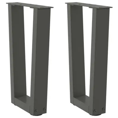 vidaXL Noge za klubsko mizico v obliki črke V 2 kosa antracitne 38 x (42-43,3) cm jeklo