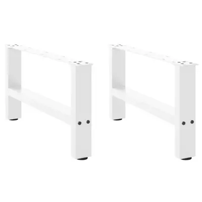 vidaXL Noge za klubsko mizico bele barve 2 kosa 60 x (30-31) cm jeklo