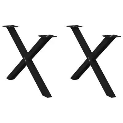 vidaXL Noge za klubsko mizico v obliki črke X, 2 kosa, črne, 70 x (42-43) cm, jeklo