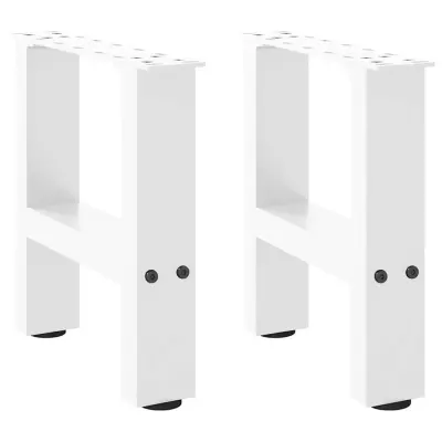 vidaXL Noge za klubsko mizico bele barve 2 kosa 40 x (30-31) cm jeklo