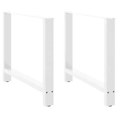 vidaXL Noge za jedilno mizo bele barve 2 kosa 100 x (72-73) cm jeklo