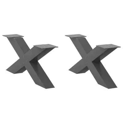 vidaXL Noge za klubsko mizico v obliki črke X 2 kosa antracit 70 x (30-31) cm jeklo