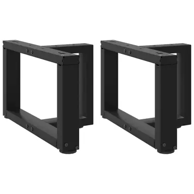 vidaXL Noge za klubsko mizico v obliki črke T, 2 kosa, črne, 50x25x(30-31) cm, jeklo