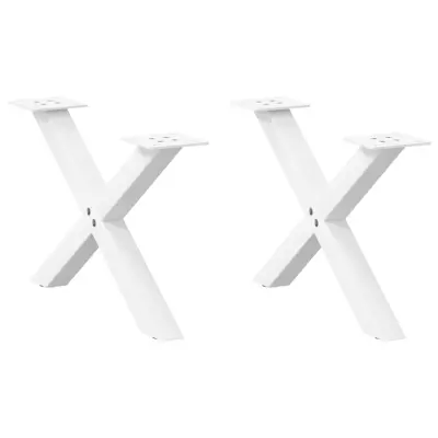 vidaXL Noge za klubsko mizico v obliki črke X, 2 kosa, bele, 60 x (30-31) cm, jeklo