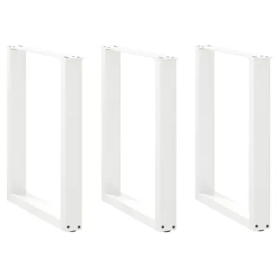 vidaXL Noge za jedilno mizo v obliki črke U, 3 kosi, bele barve, 70 x (72-73) cm, jeklo