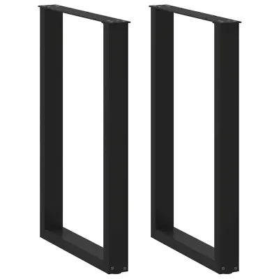 vidaXL Noge za barsko mizo v obliki črke U, 2 kosa, črne, 60 x (90-91) cm, jeklo