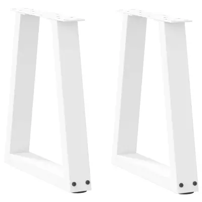 vidaXL Noge za klubsko mizico v obliki črke V 2 kosa bele 28 x (42-43,3) cm jeklo