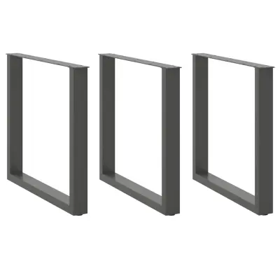 vidaXL Noge za jedilno mizo v obliki črke U, 3 kosi, antracitne, 90 x (72-73) cm, jeklo