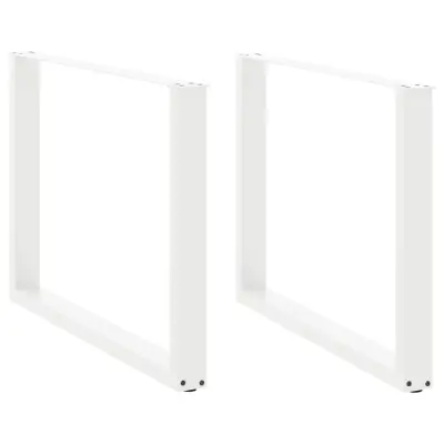 vidaXL Noge za jedilno mizo v obliki črke U, 2 kosa, bele barve, 100 x (72-73) cm, jeklo