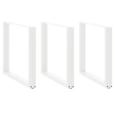 vidaXL Noge za jedilno mizo v obliki črke U, 3 kosi, bele barve, 90 x (72-73) cm, jeklo