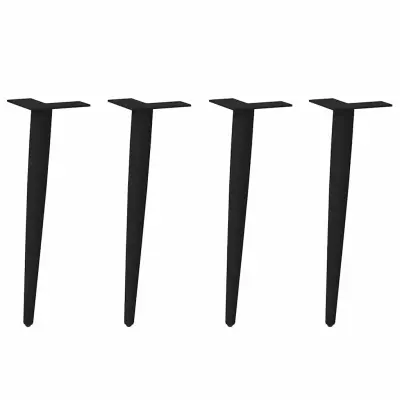vidaXL Noge za klubsko mizico stožčaste oblike 4 kosi črne 42-43 cm jeklo