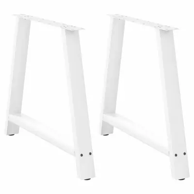 vidaXL Noge za jedilno mizo v obliki črke A, 2 kosa, bele barve, 100 x (72-73) cm, jeklo