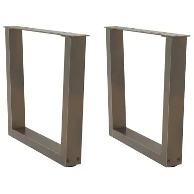 vidaXL Noge za klubsko mizico v obliki črke V 2 kosa naravno jeklo 60 x (42-43,3) cm jeklo