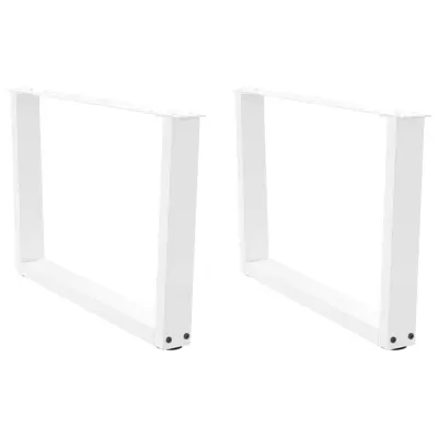 vidaXL Noge za klubsko mizico v obliki črke V 2 kosa bele 70 x (42-43,3) cm jeklo