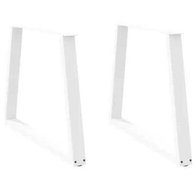 vidaXL Noge za jedilno mizo v obliki črke V, 2 kosa, bele, 90 x (72-73,3) cm, jeklo
