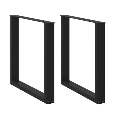 vidaXL Noge za jedilno mizo v obliki črke U, 2 kosa, črne, 90 x (72-73) cm, jeklo