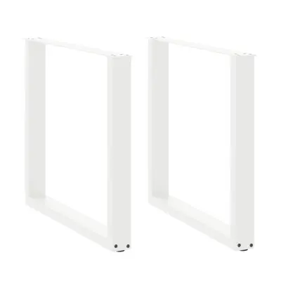 vidaXL Noge za jedilno mizo v obliki črke U, 2 kosa, bele, 90 x (72-73) cm, jeklo
