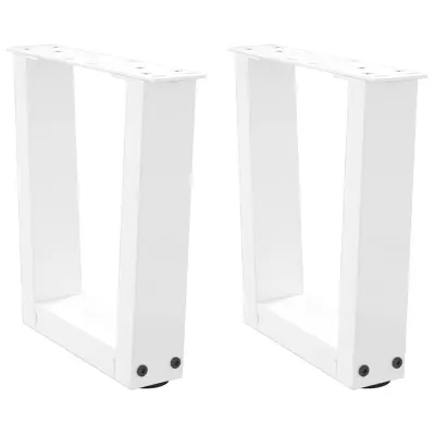vidaXL Noge za klubsko mizico v obliki črke V 2 kosa bele 30 x (30-31,3) cm jeklo