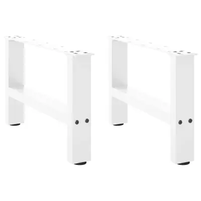 vidaXL Noge za klubsko mizico bele barve 2 kosa 50 x (30-31) cm jeklo