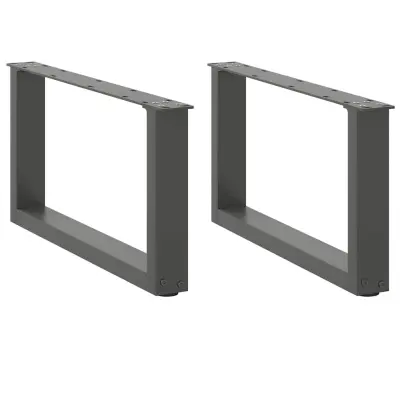 vidaXL Noge za klubsko mizico v obliki črke U 2 kosa antracitne 60 x (30-31) cm jeklo