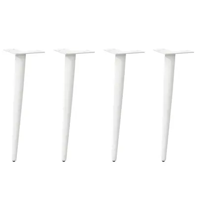 vidaXL Noge za klubsko mizico stožčaste oblike 4 kosi bele 30-31 cm jeklo