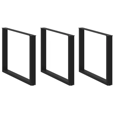 vidaXL Noge za jedilno mizo v obliki črke U, 2 kosa, črne, 100 x (72-73) cm, jeklo