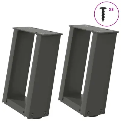 vidaXL Noge za klubsko mizico v obliki črke U 2 kosa antracit 30 x (30-31) cm jeklo