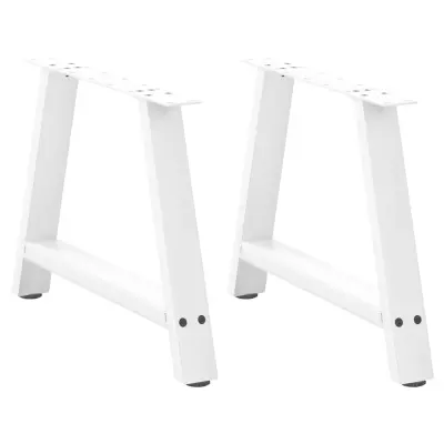 vidaXL Noge za klubsko mizico v obliki črke A, 2 kosa, bele barve, 70 x (42-43) cm, jeklo
