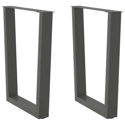 vidaXL Noge za jedilno mizo v obliki črke V 2 kosa antracit 70 x (72-73,3) cm jeklo