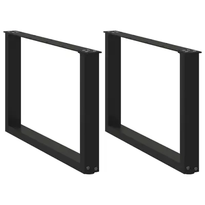 vidaXL Noge za klubsko mizico v obliki črke U, 2 kosa, črne, 60 x (42-43) cm, jeklo