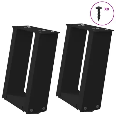 vidaXL Noge za klubsko mizico v obliki črke U, 2 kosa, črne, 30 x (30-31) cm, jeklo