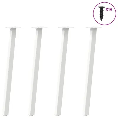 vidaXL Noge za konzolno mizico 4 kosi bele 72 cm jeklo