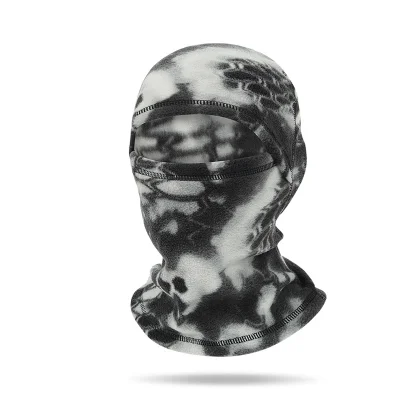Kolesarska balaclava iz flisa - odporna na veter in topla Black+White