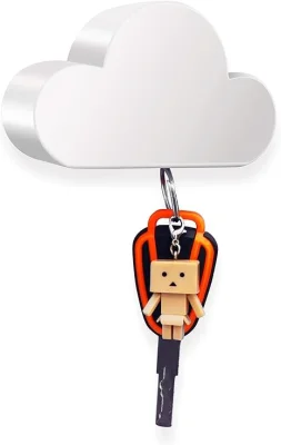 Stenski Držalec Za Ključe White Cloud Ic, Kreativen, Močan, Enostavna Namestitev, Za Več Ključev (Bel)