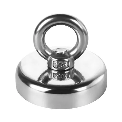 Ic Hook 60 Lb (27 Kg) Pull Rare Earth Ic Hook Z Vgreznjenim Očesnim Vijakom - Srebrna