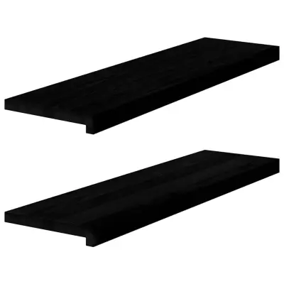 vidaXL Okenske police 2 kosa temno rjava 90x30x2 cm trdna hrastovina